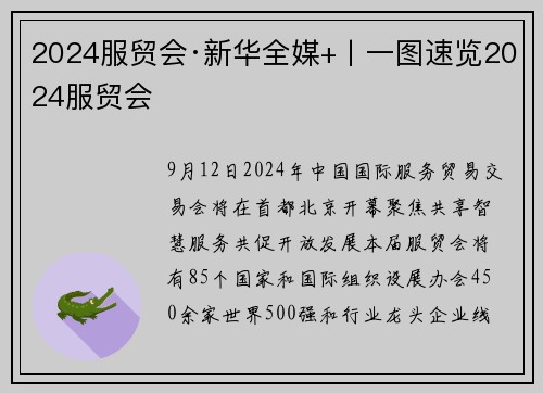2024服贸会·新华全媒+丨一图速览2024服贸会
